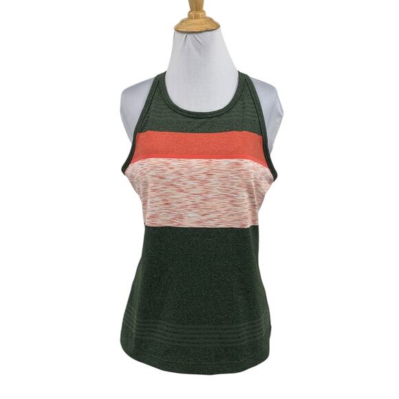 Prana Tank Top Womens L Large Alois High Neck Striped Built In Bra Padded Cups - Picture 1 of 12
